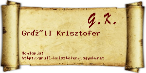 Grüll Krisztofer névjegykártya